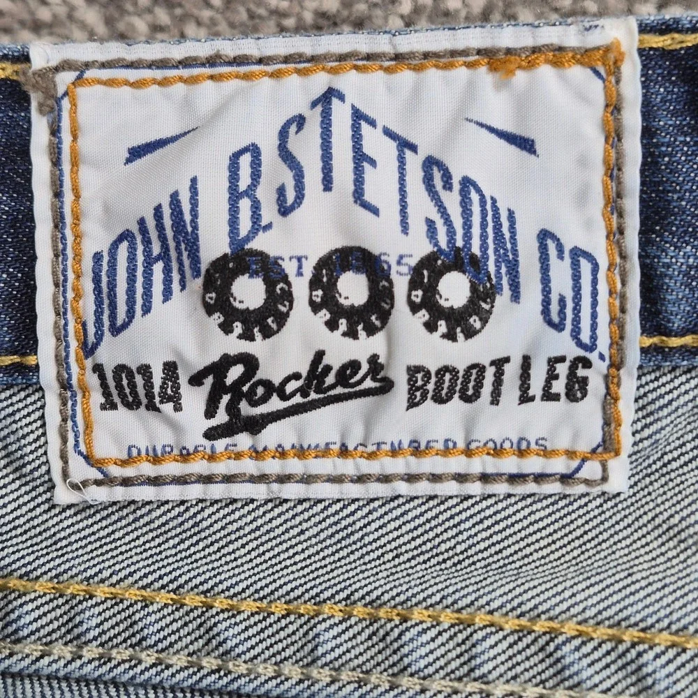 Stetson Jeans Mens 38x32 Blue 1014 Rocker Bootcut Western Denim‎